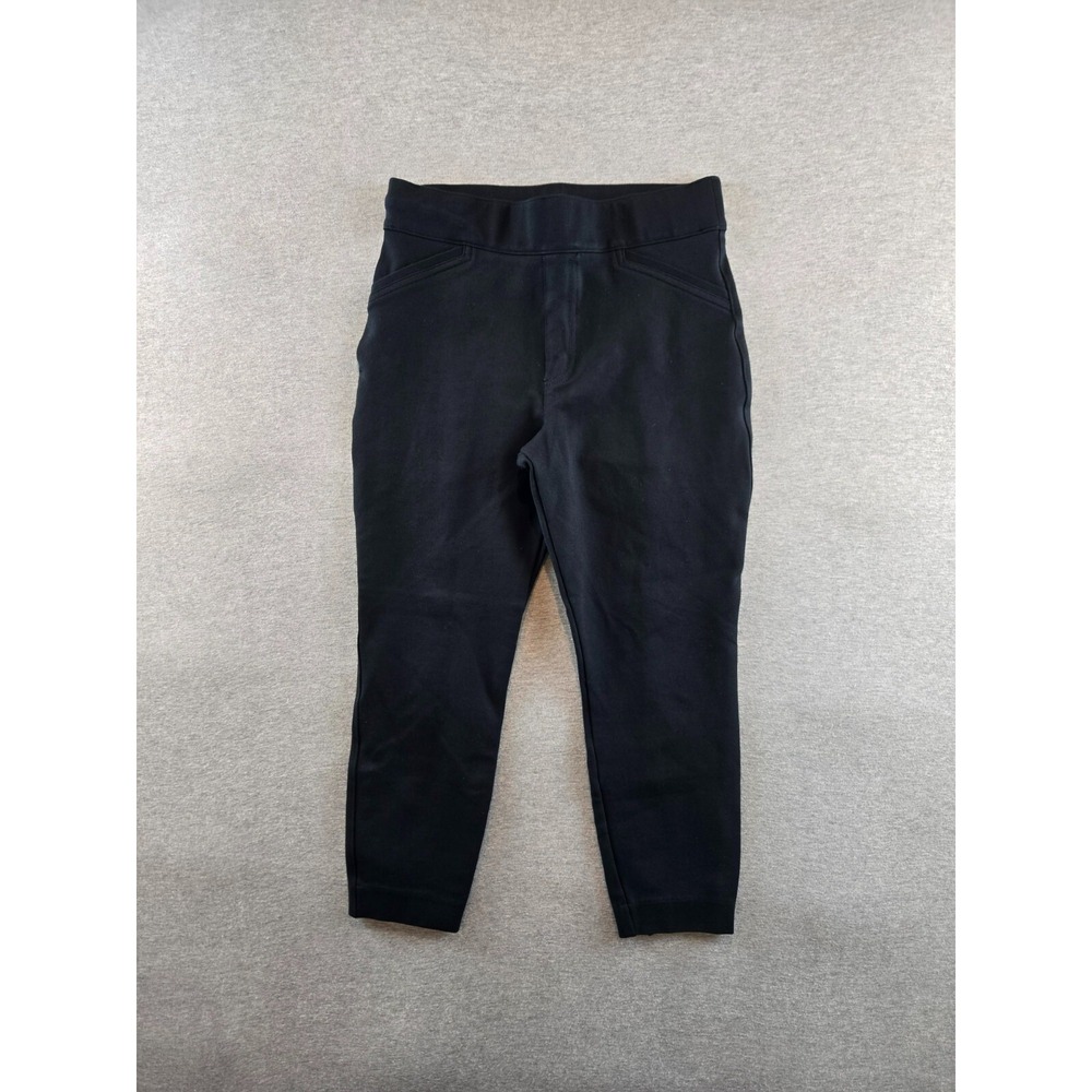 Spanx The Perfect Pant Womens M‎ Black Crop Skinny Leg Pull On Stretch Slimming